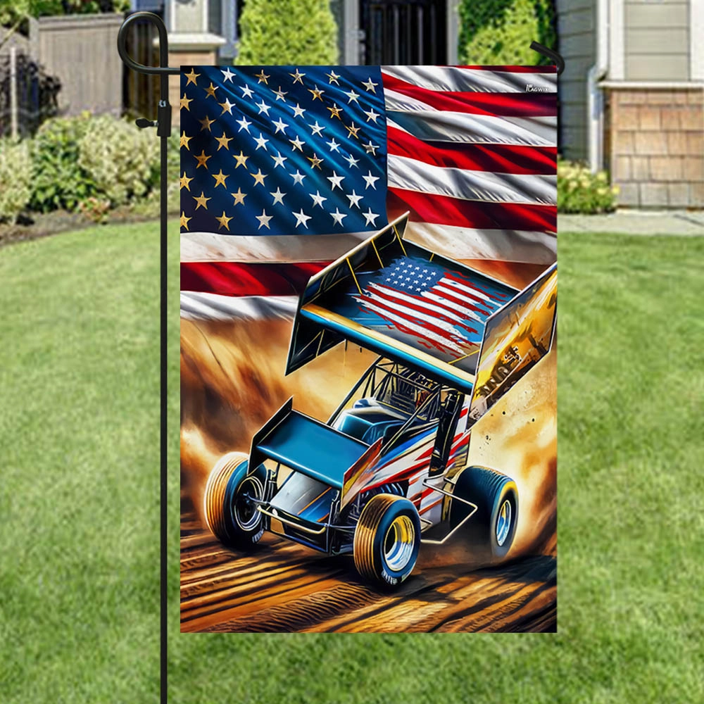 FLAGWIX Sprint Car Racing. Dirt Track Racing American Flag MLN2787F
