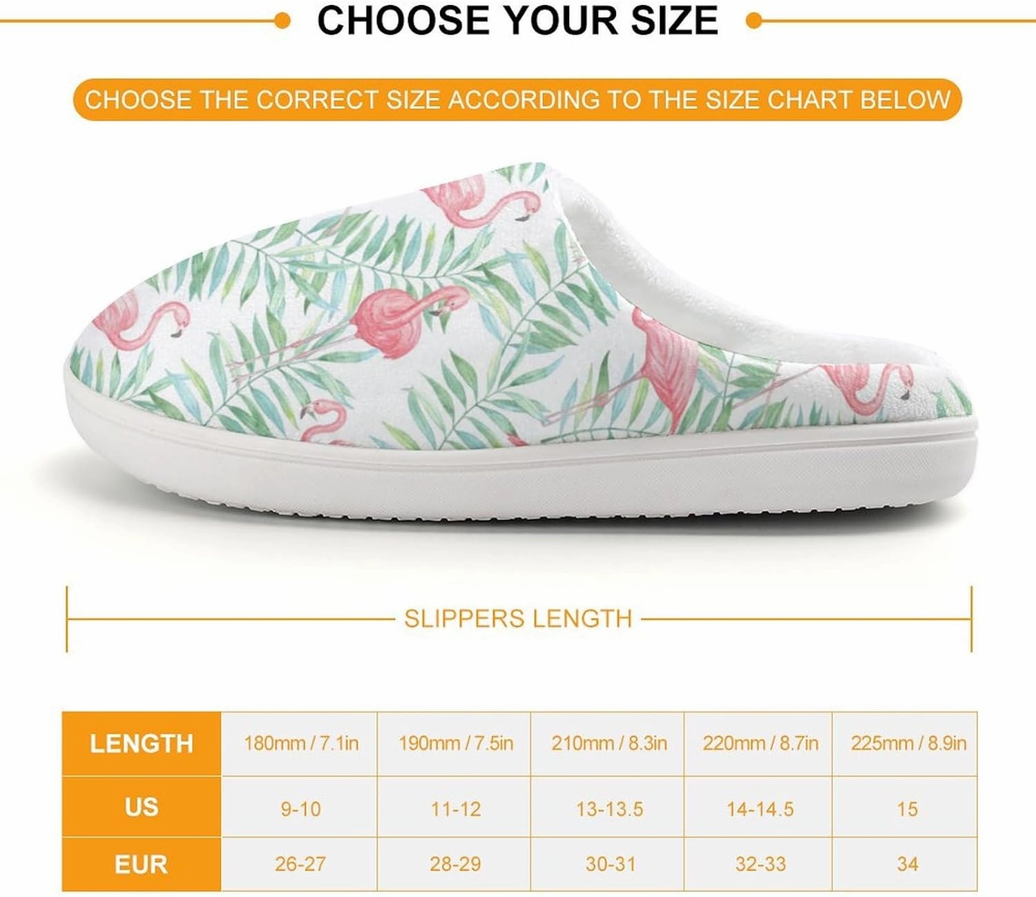 Flamingo And Tropical Leaves Print Slippers for Boys Girls Home Cotton Slippers Non-Slip Warm Little Kids Slippers