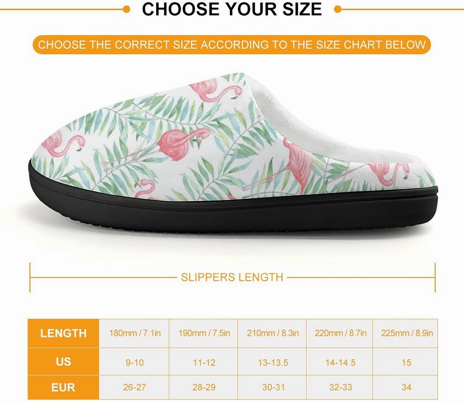 Flamingo And Tropical Leaves Print Slippers for Boys Girls Home Cotton Slippers Non-Slip Warm Little Kids Slippers