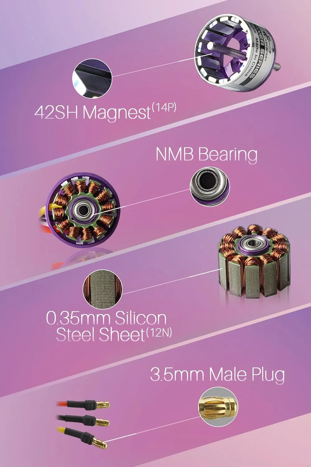 FLASH HOBBY D2830 Brushless Motor 1000KV Outrunner Motor RC Plane Motor for RC Aircraft Helicopter Multicopter Drone Fixed Wing