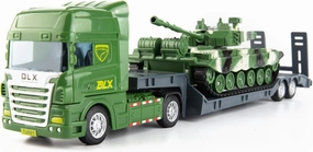 Flatbed Truck Toy with Tank,Army Toys, Semi Flatbed Trailer-Push and Go Toy Trucks, Construction Trucks for Toddlers,Plastic Toy,Gift for Age 3 and up Kids Toddlers Children Present