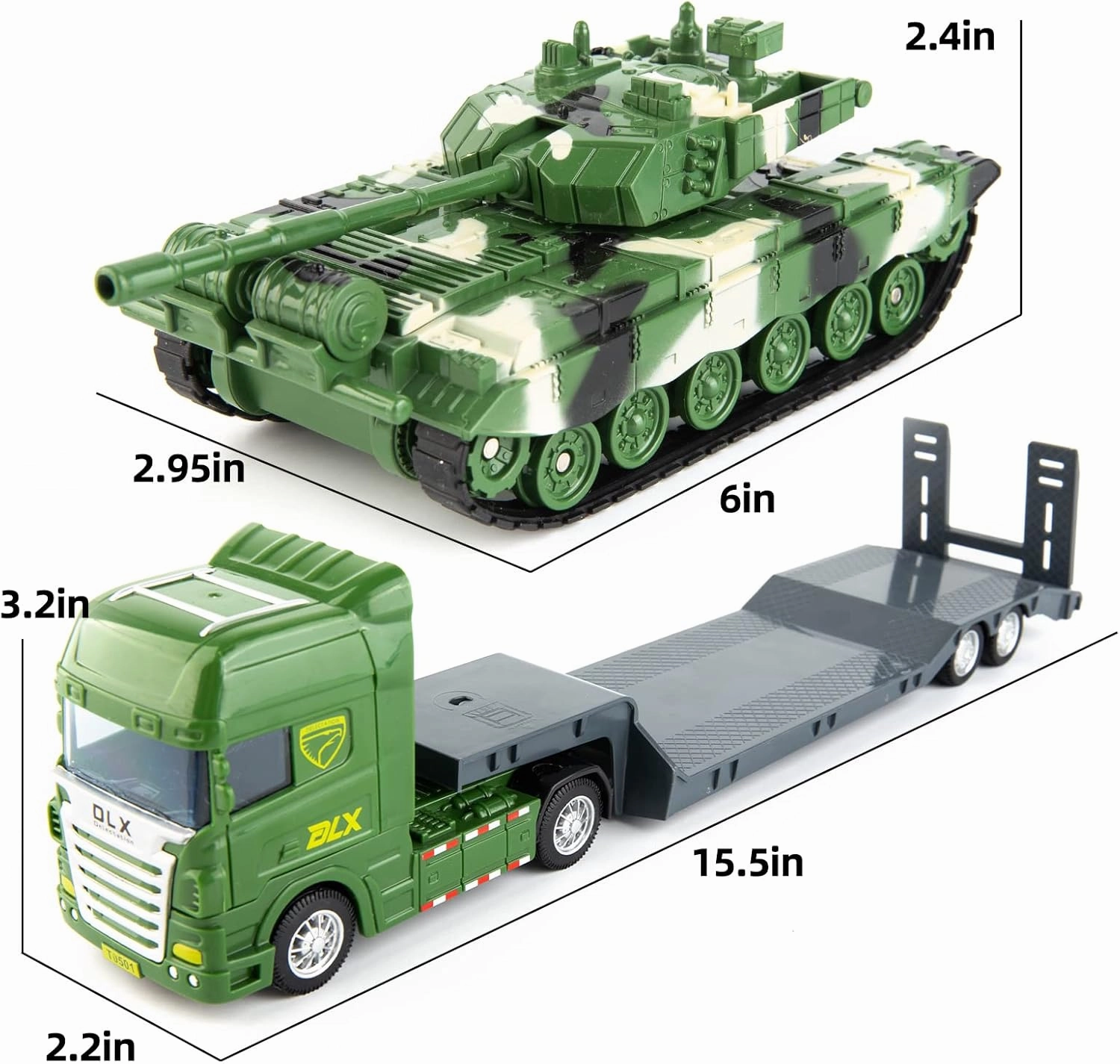 Flatbed Truck Toy with Tank,Army Toys, Semi Flatbed Trailer-Push and Go Toy Trucks, Construction Trucks for Toddlers,Plastic Toy,Gift for Age 3 and up Kids Toddlers Children Present