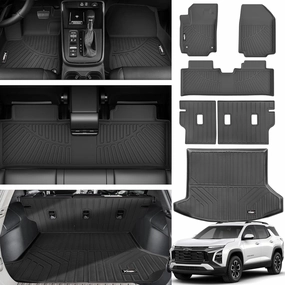 Floor Mats for 2025 Chevrolet Equinox Fuel (Not for EV) Trunk Mat with Backrest Mat All Weather TPE Rubber Floor Liner Set Cargo Liner for 2025 Chevy Equinox Fuel Accessories