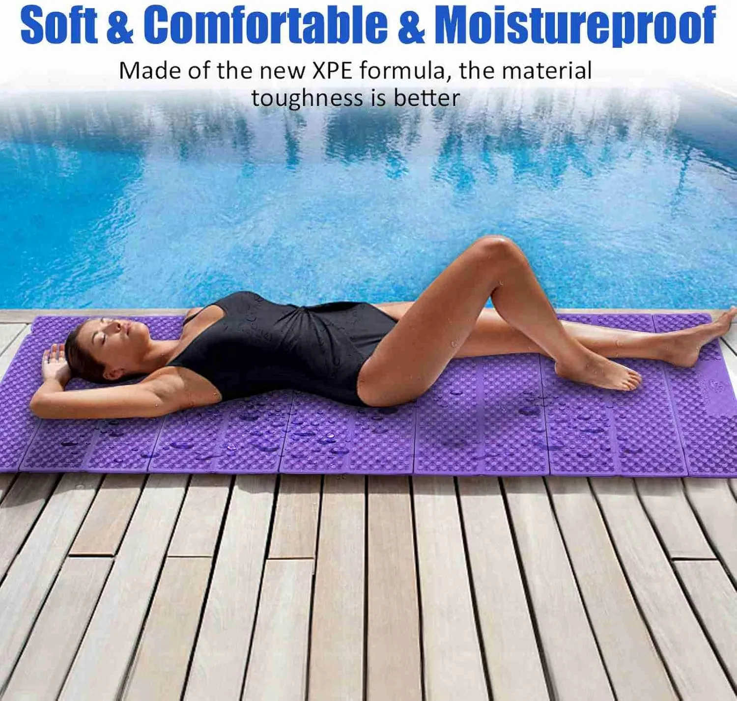 Foam Camping Sleeping PadFoldable Closed Cell Foam Camping Mattress Waterproof Outdoor Sleeping PadWaterproof Soft Pad for Adults Wide Picnic Yoga Mat Outdoor Backpacking Travel Fo