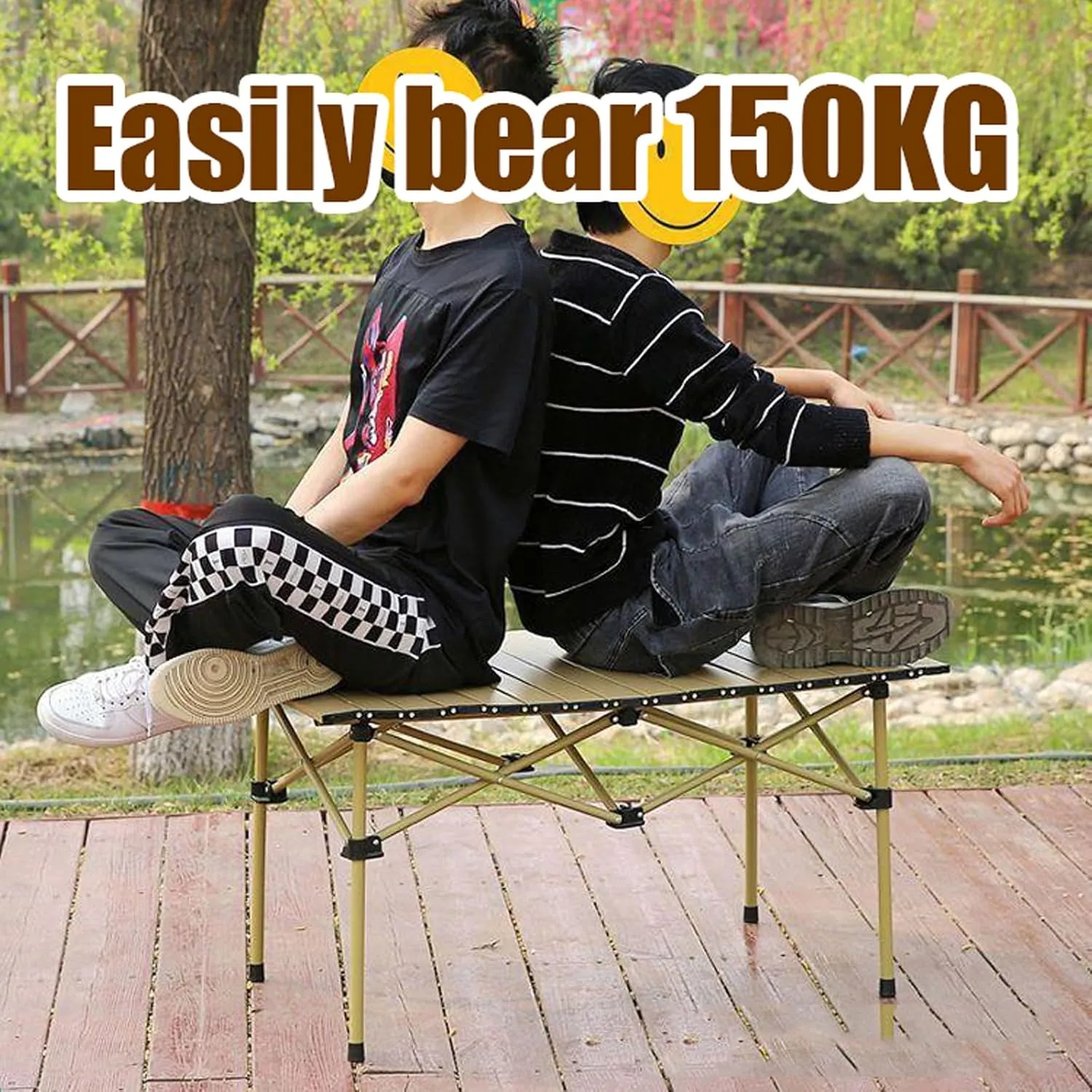 Folding Picnic Tables Portable Ultralight Hiking Chairs Outdoor Beach Camping Chair Set with Roll up Carbon Steel Camping Tables and Net Bag, 95cm-black-5pcs