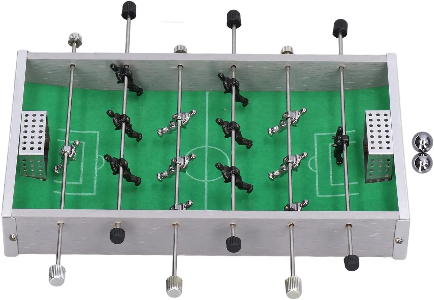Foosball Table, Aluminum Stainless Steel Sturdy Compact Size Foosball Table with Aluminum Rod for Family Parties Gatherings