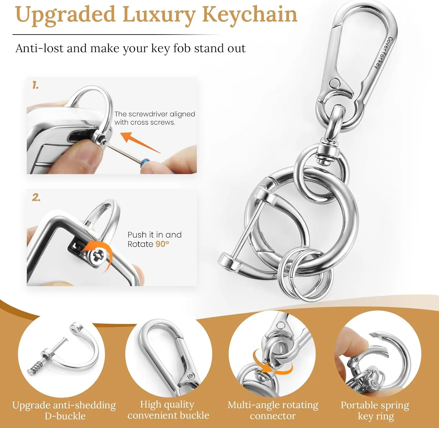 for Nissan Key Fob Cover with Upgraded Anti loss Durable Metal Keychain, Fashionable Soft Case for Murano Pathfinder Rogue Titan Versa Infiniti (3 Button) Key (Silver, A1)