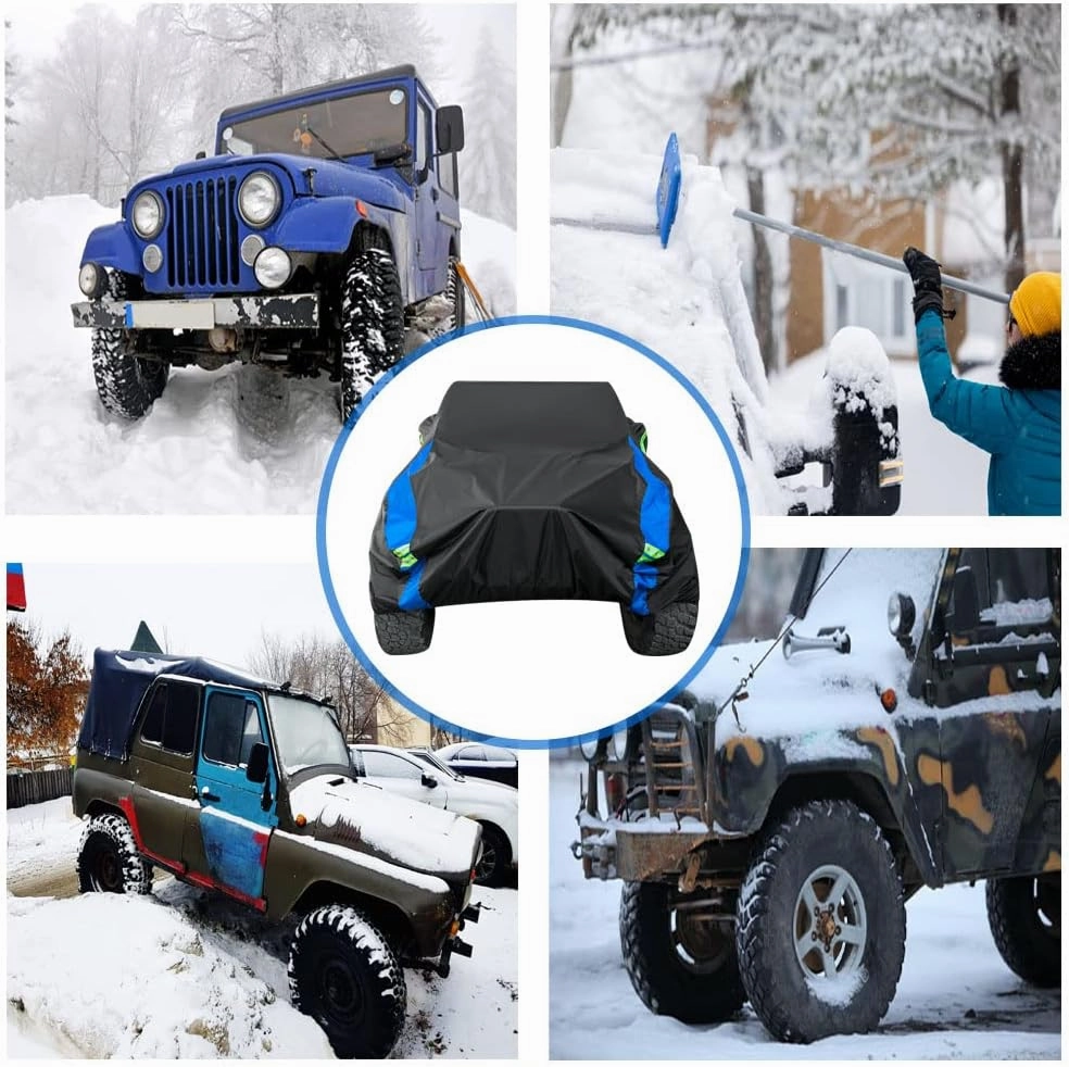 for Jeep Wrangler Cover Waterproof 2 Door, All Weather for Jeep Rain Cover for Automobiles, Outdoor Full Exterior for Jeep Covers Fits JK JL TJ YJ CJ
