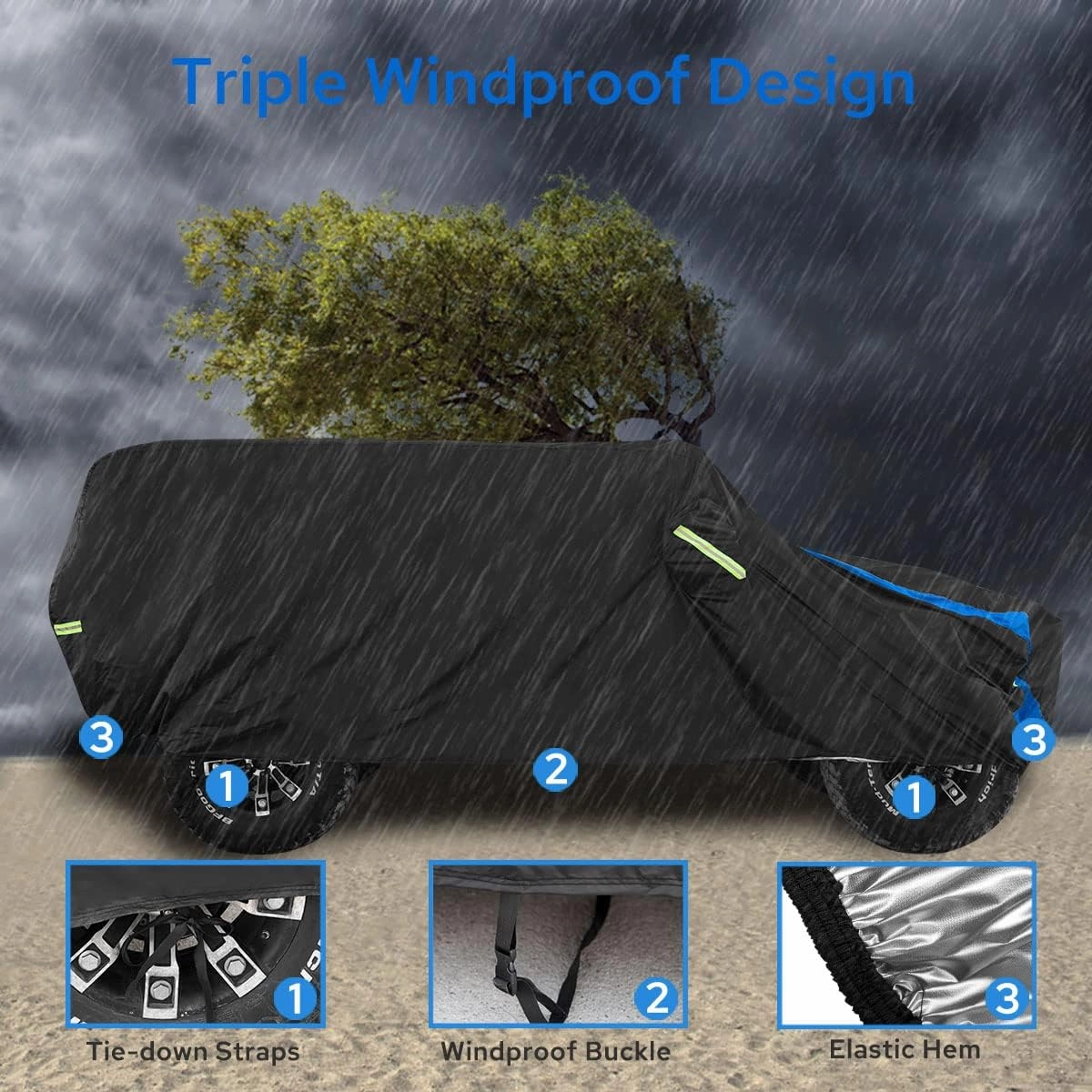 for Jeep Wrangler Cover Waterproof 2 Door, All Weather for Jeep Rain Cover for Automobiles, Outdoor Full Exterior for Jeep Covers Fits JK JL TJ YJ CJ
