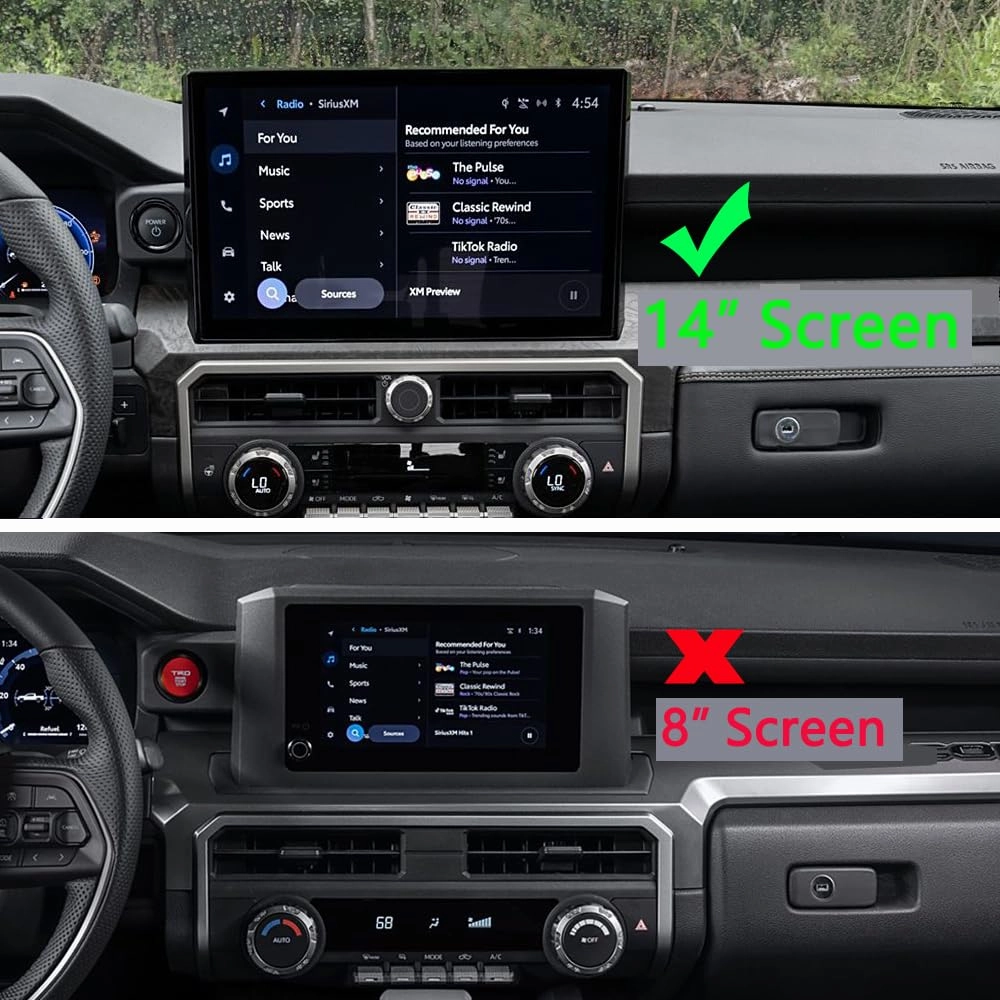 for Toyota Tacoma 2024 2025 w/14 Display 4Runner 2025 Interior Accessories AC Center Consoles Control Audio Switch Drive Volume Knob Cover Air Conditioner Aluminum Alloy (Orange, 14“ Screen)