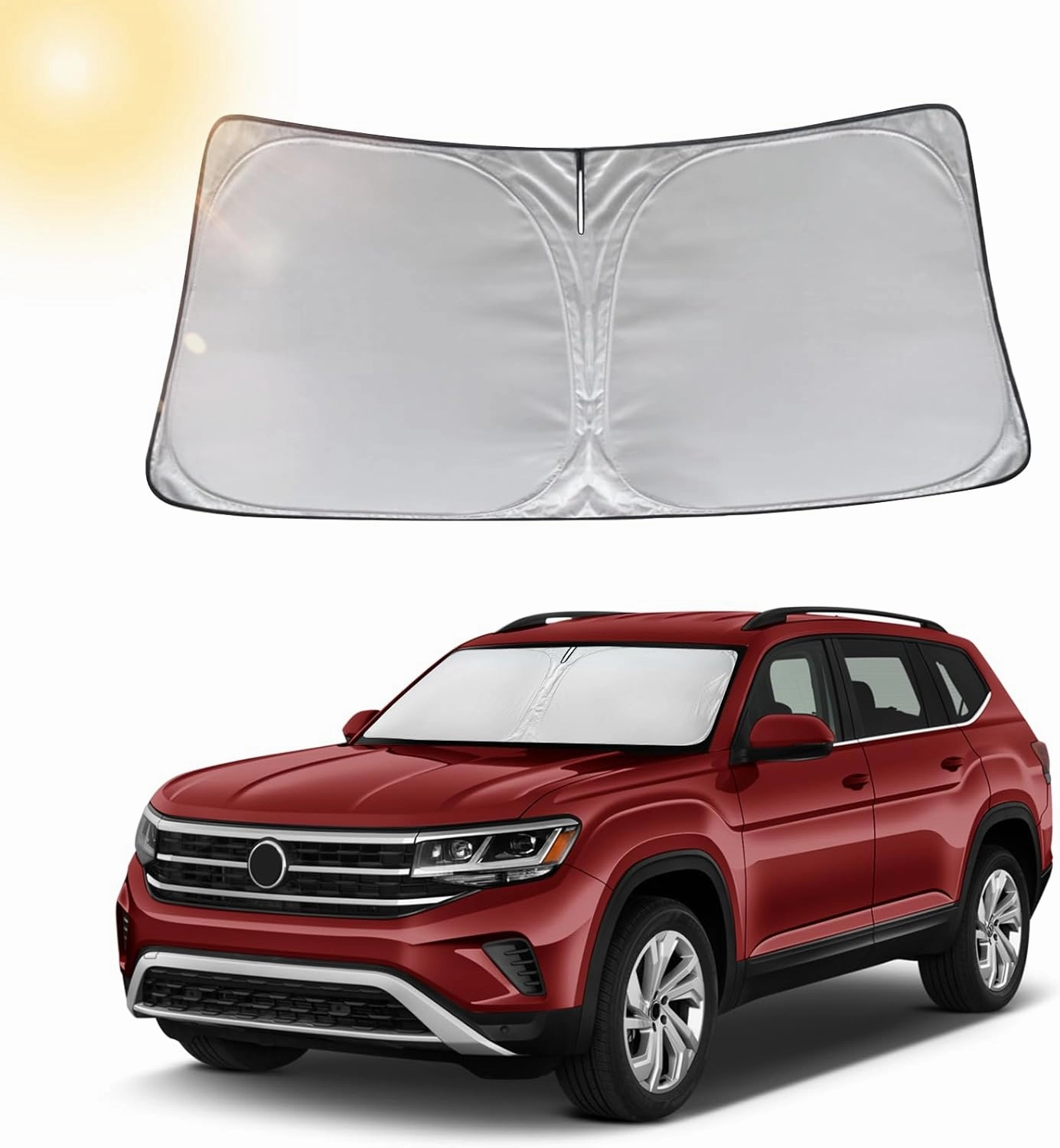for Volkswagen Atlas Sun Shade Sunshade Windshield - Front Windshield Shade Custom Fit Atlas 2018-2024 Car Accessories
