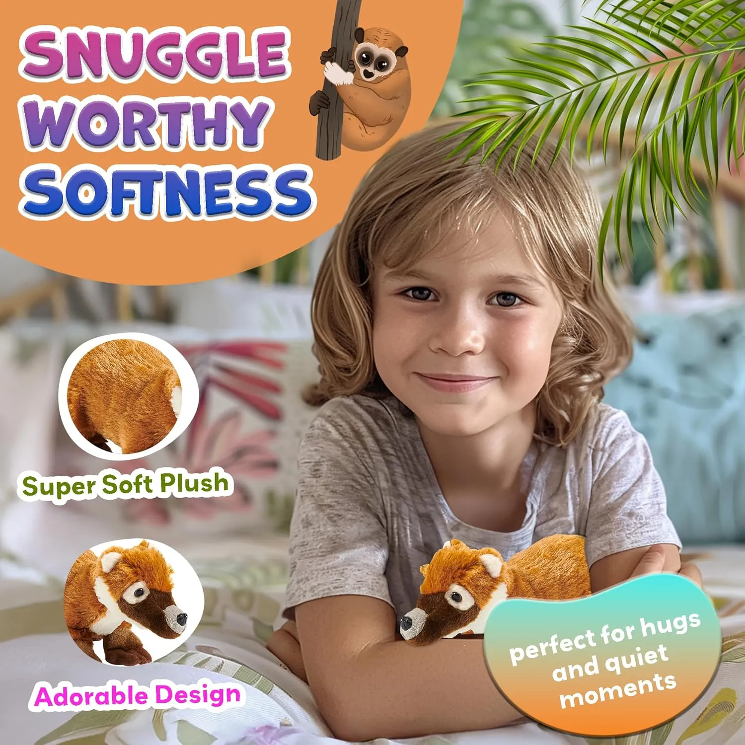 Forest & Twelfth 7" - 8" Stuffed Animal, Soft Plush Toy, Cute Stuffed Animal for Boys and Girls, Realistic Looking Small Stuffed Animals, Nursery and Room Decor (8" Coati)