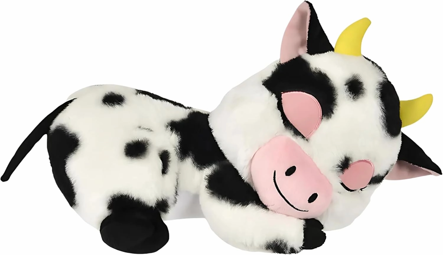 Forest & Twelfth 14.5” Dozy Stuffed Animal – Adorable Sleeping Barnyard Large Stuffed Animals for Babies, Infants, and Toddlers, Adorable Big Plushies Ideal as Home Decor, Cuddle Pillow (Cow)