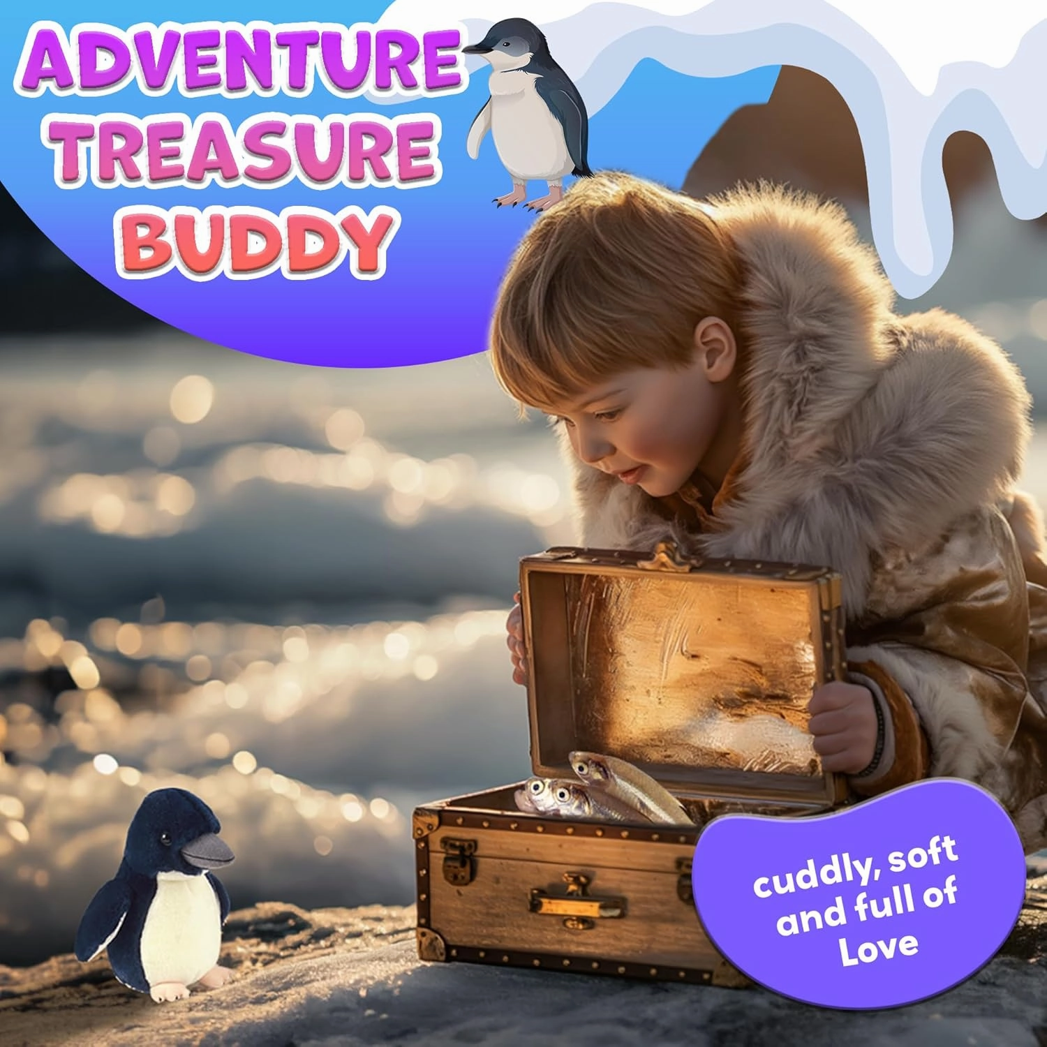 Forest & Twelfth 7" - 8" Stuffed Animal, Soft Plush Toy, Cute Stuffed Animal for Boys and Girls, Realistic Looking Small Stuffed Animals, Nursery and Room Decor (7" Fairy Penguin)