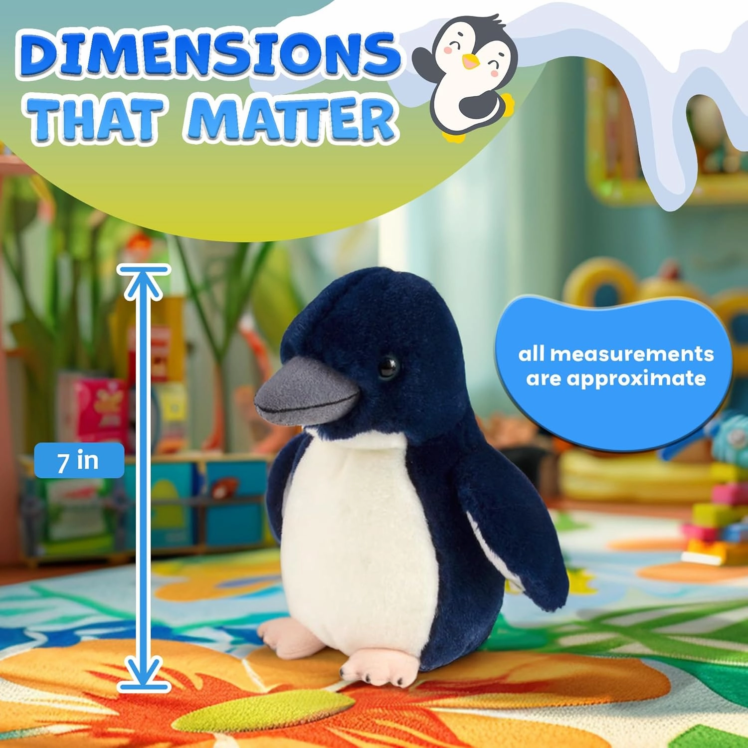 Forest & Twelfth 7" - 8" Stuffed Animal, Soft Plush Toy, Cute Stuffed Animal for Boys and Girls, Realistic Looking Small Stuffed Animals, Nursery and Room Decor (7" Fairy Penguin)