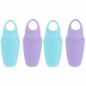 FRCOLOR 4pcs Facial Ice Mold Portable Silicone Face Roller for Skin Care Ice Compress Tool for Reducing Puffiness and Refreshing Massage for Home Use