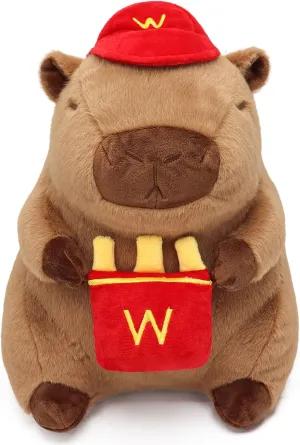 French Fries Capybara Plush 17.7inch, Cute French Fry Capybara Stuffed Animal Giant Capibara Plushies Pillow Toy Gifts for Boys Girls Kids