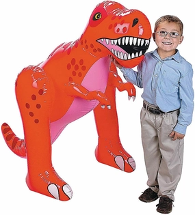 Fun Express Giant Inflatable Dinosaur (4 feet Tall T-Rex) Fun Party Decor and Toy - VBS Vacation Bible School Supplies/Decor