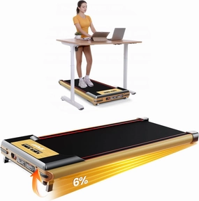 FUNRAY Walking Pad With Incline, Under Desk Treadmill - 2 in 1 Jogging Machine for Home and Office, 265lbs Max Weight Capacity Portable Treadmill - Yellow