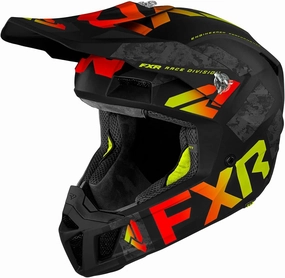 FXR Clutch Evo LE Helmet Open Face Stainless Steel Double D-Ring Buckle Inferno - FMVSS 218