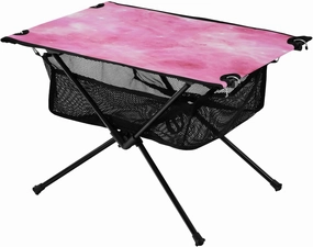 Galaxy Pink Portable Folding Camping Table, Compact Lightweight Beach Table with Carrying Bag for Outdoor Picnics, BBQs, Camp