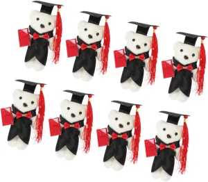 GALPADA Delicate Mini Graduation Bears DIY Flower Bouquet Kit Plush Toys Graduation Season Decor Party Favor Bear