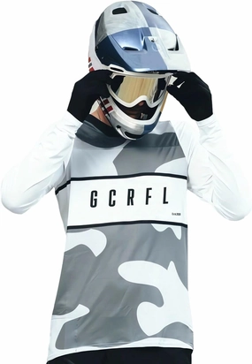 GCRFL Men's Cycling Jersey Shirt Long Sleeves Downhill, Off-Road, MTB Jersey Racing Riding Mountain Bike Motocross Shirt