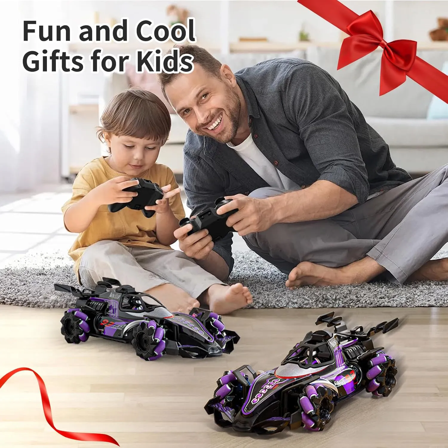 Gesture Sensing RC Stunt Car - Hand Controlled Remote Control Car 4WD Offroad 360° Rotation with Light Music Spray, RC Drift Car Toys for 6-12 Year Boys, Cool Birthday Gifts for Kids