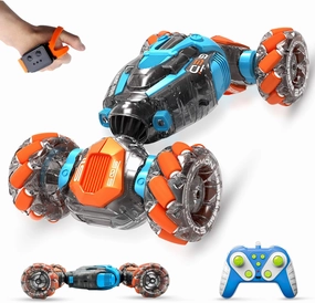 Gesture Sensing RC Stunt Car Toys for 6-12 yr Boys&Girls, 2.4 GHz Double-Sided Driving 360-degree Flips Rotating 4WD All-Terrain RC Car Toy, Best Birthday Gifts for Kids(Blue)
