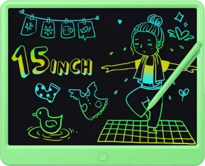 GIGART LCD Writing Tablet 15 Inch Drawing Tablet Magic Doodle Board Drawing Pad, Electronic Writing Board, Educational Toys Gifts for Kids and Adults at Home,School and Office (Green)