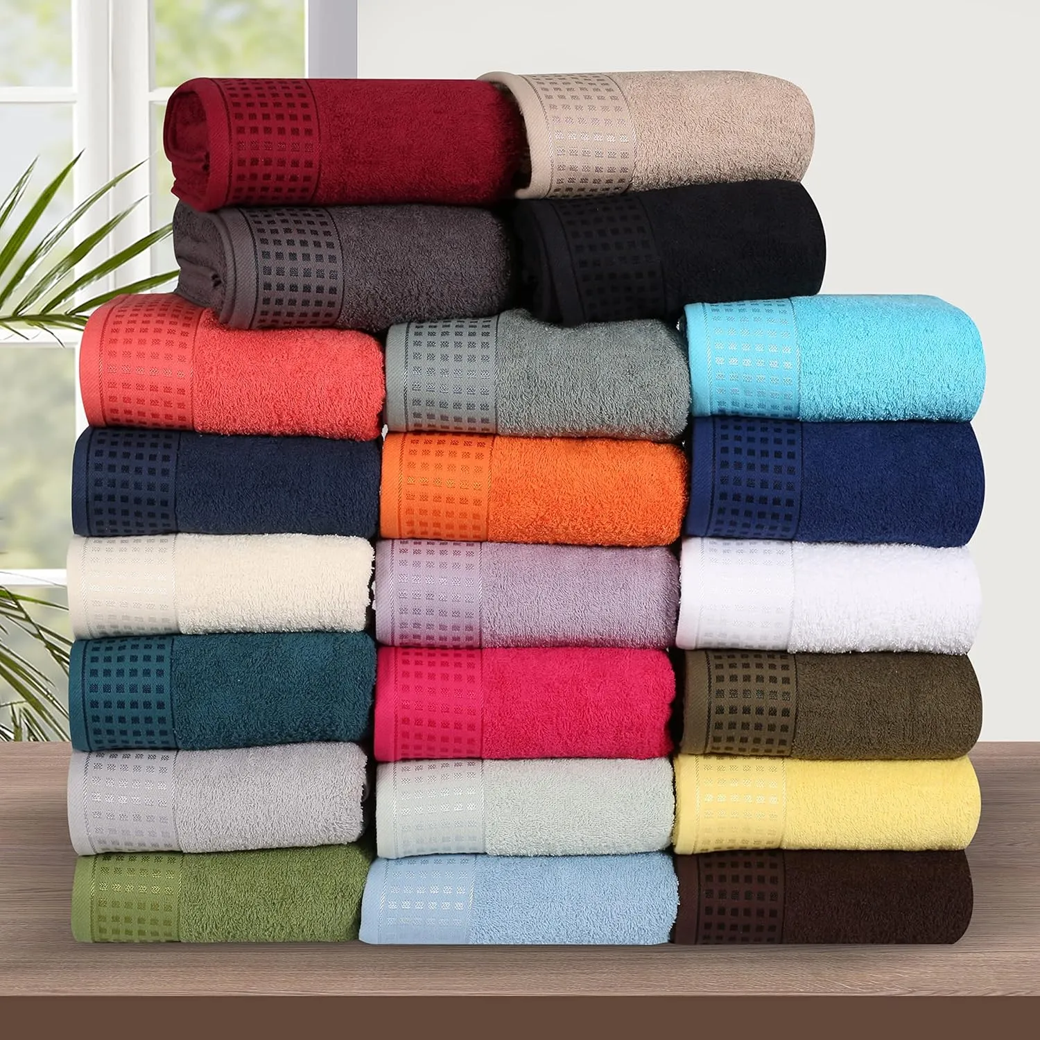 GLAMBURG 100% Cotton Ultra Soft 6 Pack Towel Set, Contains 2 Bath Towels 28x55 Inches, 2 Hand Towels 16x24 Inch & 2 WashCoths 12x12 Inches, Compact Absorbent Lightweight & Quickdry - Chocolate Brown