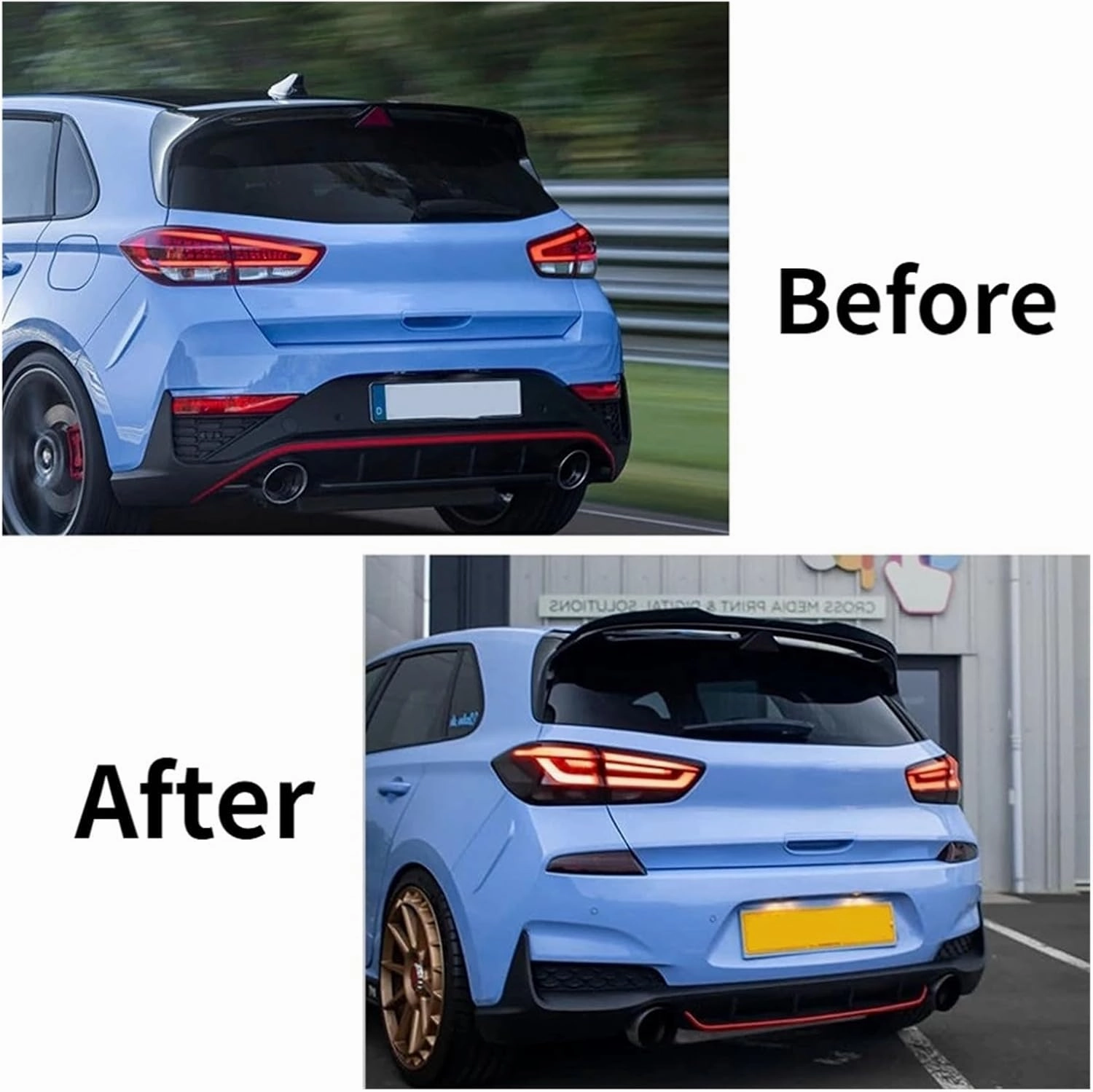Gloss Black ABS Rear Spoiler Cap Roof Wing Compatible with Hyundai I30 N MK3 I30N Hatchback 2017 2018 2019 2020 Trunk Spoiler Tuning Bodykit(Grass green)