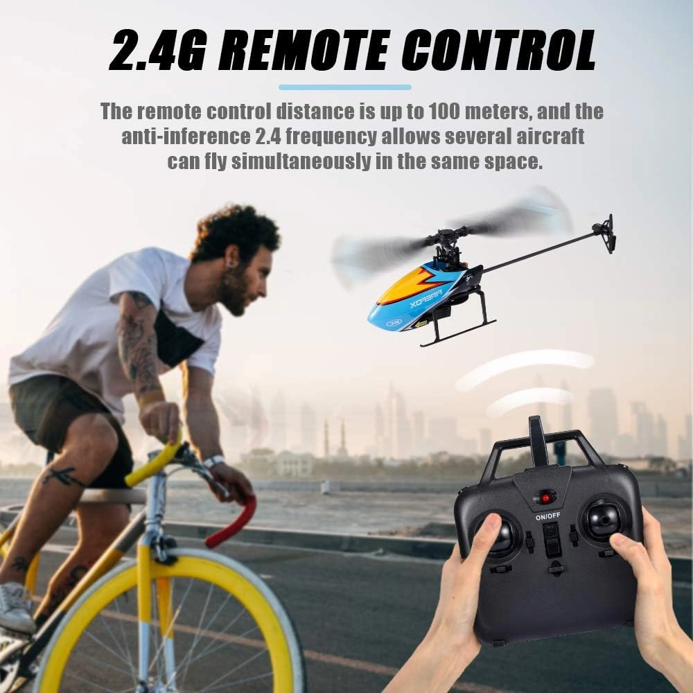 GoolRC C129 RC Helicopter for Adults and Kids, 4 Channel 2.4Ghz Remote Control Helicopter with 6-Axis Gyro, Aileronless RC Aircraft with Altitude Hold, Landing Pad and 2 Batteries (Orange)
