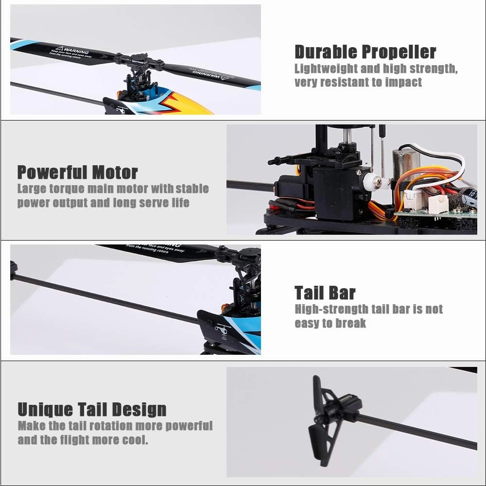 GoolRC C129 RC Helicopter for Adults and Kids, 4 Channel 2.4Ghz Remote Control Helicopter with 6-Axis Gyro, Aileronless RC Aircraft with Altitude Hold, Landing Pad and 2 Batteries (Orange)