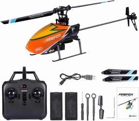 GoolRC C129 RC Helicopter for Adults and Kids, 4 Channel 2.4Ghz Remote Control Helicopter with 6-Axis Gyro, Aileronless RC Aircraft with Altitude Hold, Landing Pad and 2 Batteries (Orange)