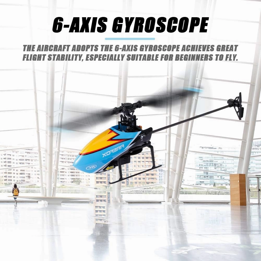 GoolRC C129 RC Helicopter for Adults and Kids, 4 Channel 2.4Ghz Remote Control Helicopter with 6-Axis Gyro, Aileronless RC Aircraft with Altitude Hold, Landing Pad and 2 Batteries (Orange)