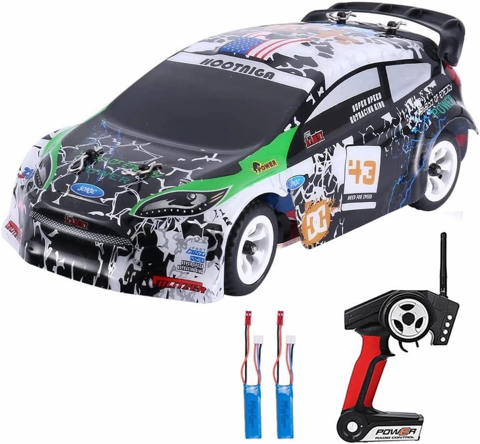 GoolRC WLtoys K989 RC Drift Car, 1:28 Scale 4WD 30KM/H High Speed Electric Drifting Car RTR with Metal Chassis and 2 Batteries for Adults