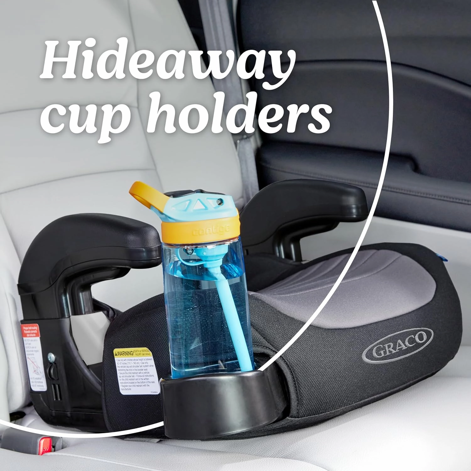 Graco TurboBooster 2.0 Backless Booster Car Seat, Trisha, Easy to Clean with Halfway Cup Holders