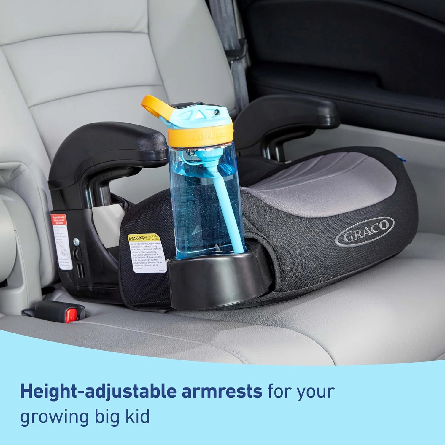 Graco TurboBooster 2.0 Backless Booster Car Seat, Trisha, Easy to Clean with Halfway Cup Holders