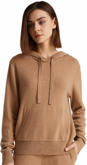 GreenMount Women's Essential Cashmere Hoodie with Pocket Front Casual Long Sleeve Pullover Sweater