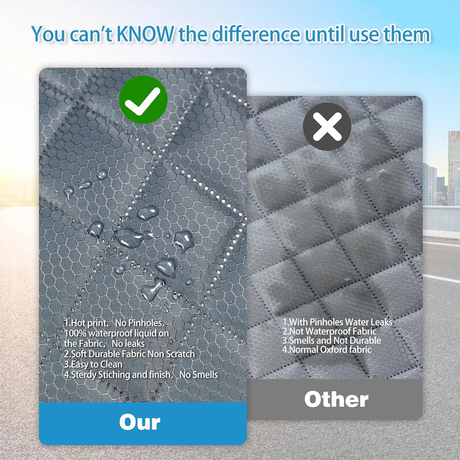 Grey Dog Car Seat Cover for Back Seat X-Large,Non-Stick Fur,Pet-Friendly and Waterproof - Universal Fit Interior Protector for Auto, Van, SUV - Ideal for Kids and Pets (X-Large)