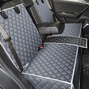 Grey Dog Car Seat Cover for Back Seat X-Large,Non-Stick Fur,Pet-Friendly and Waterproof - Universal Fit Interior Protector for Auto, Van, SUV - Ideal for Kids and Pets (X-Large)