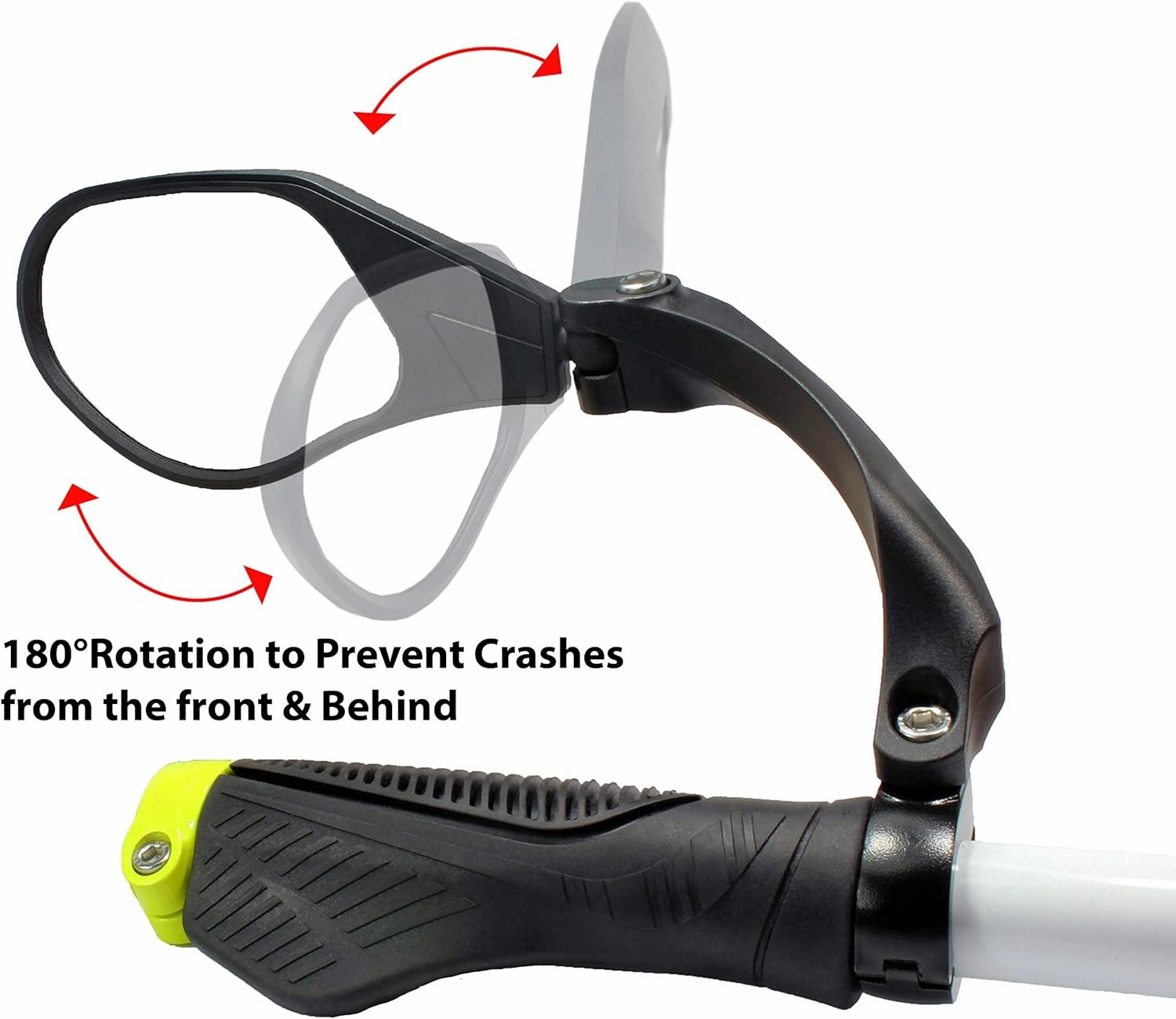 Hafny New Handlebar Bike Mirror, HD,Blast-Resistant, Glass Lens, HF-MR088LS (Left) (HF-M903S-FR01 (Handlebar Fitting One Pair, Silver Glass))