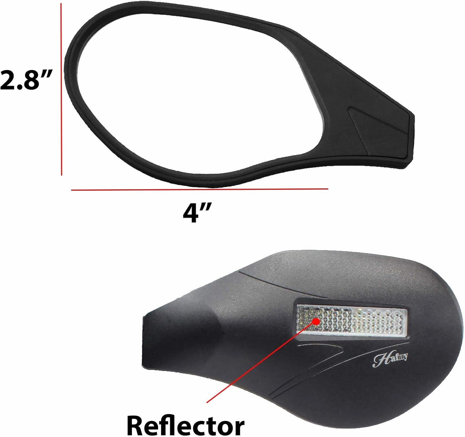 Hafny New Handlebar Bike Mirror, HD,Blast-Resistant, Glass Lens, HF-MR088LS (Left) (HF-M903S-FR01 (Handlebar Fitting One Pair, Silver Glass))