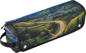 Hair Tools Travel Bag Village Path in Starry Night Oil Painting Portable Hot Tool Mat Bag