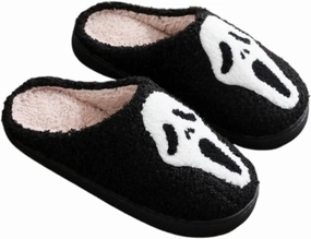 Halloween Slippers Ghost Slippers for Women Retro Warm and Cozy House Slippers Halloween Shoes Winter Slippers Spooky Gifts