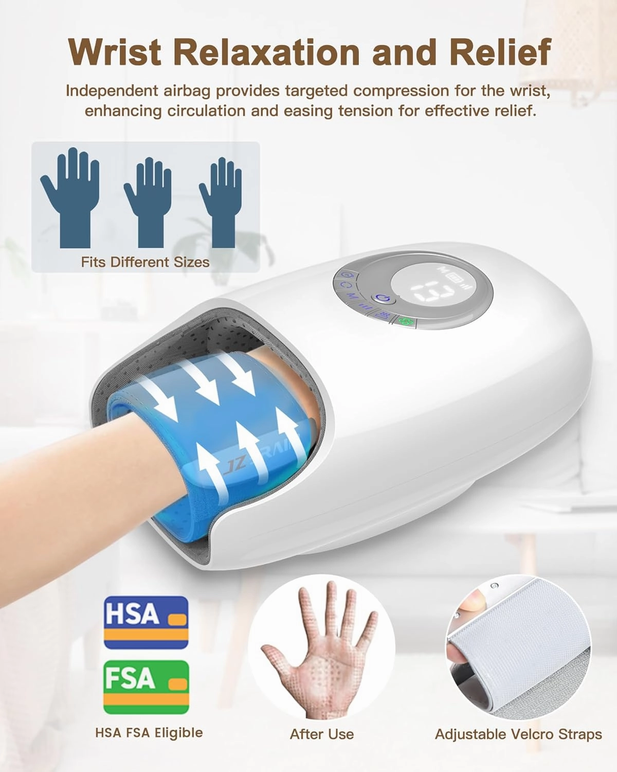 Hand Massager with Heat and Compression : Hand and Wrist Massage with Targeted Palm Roller – Soothing Relief for Stiffness & Fatigue – Gifts for Women & Men – FSA HSA Eligible