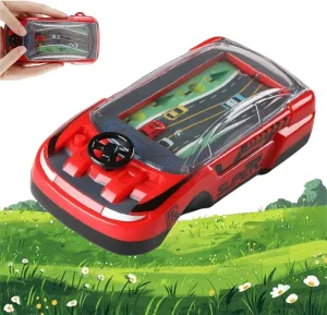Handheld Racing Car Game, 2025 New Hand held car Game,car ,Game Handheld Game Machine Logic Thinking Training Small Car Thinking ,Plastic,Black,15 X 8 X 5cm,Interactive Family Play (red)