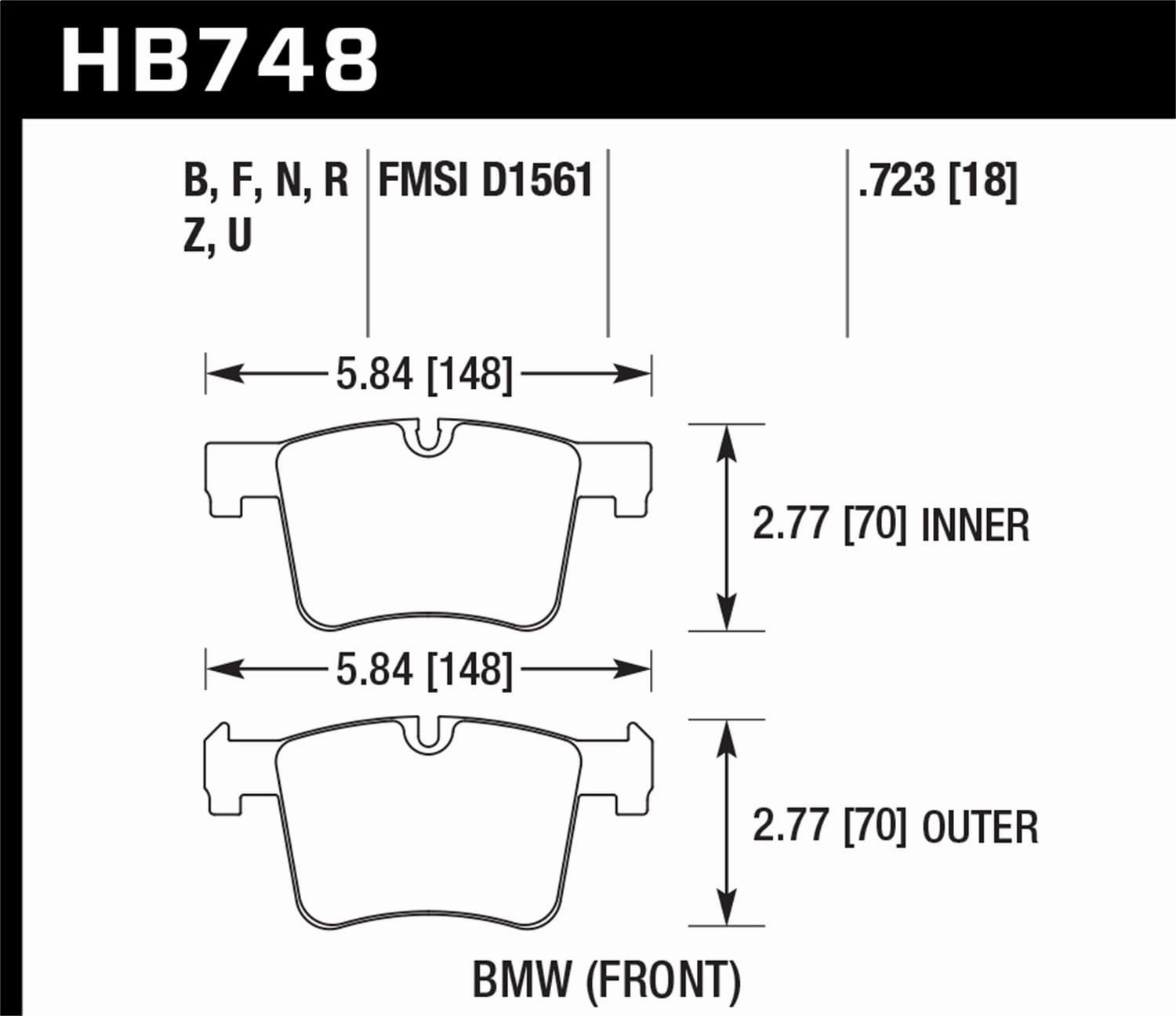 HB748F.723 HPS Performance Street Brake Pads