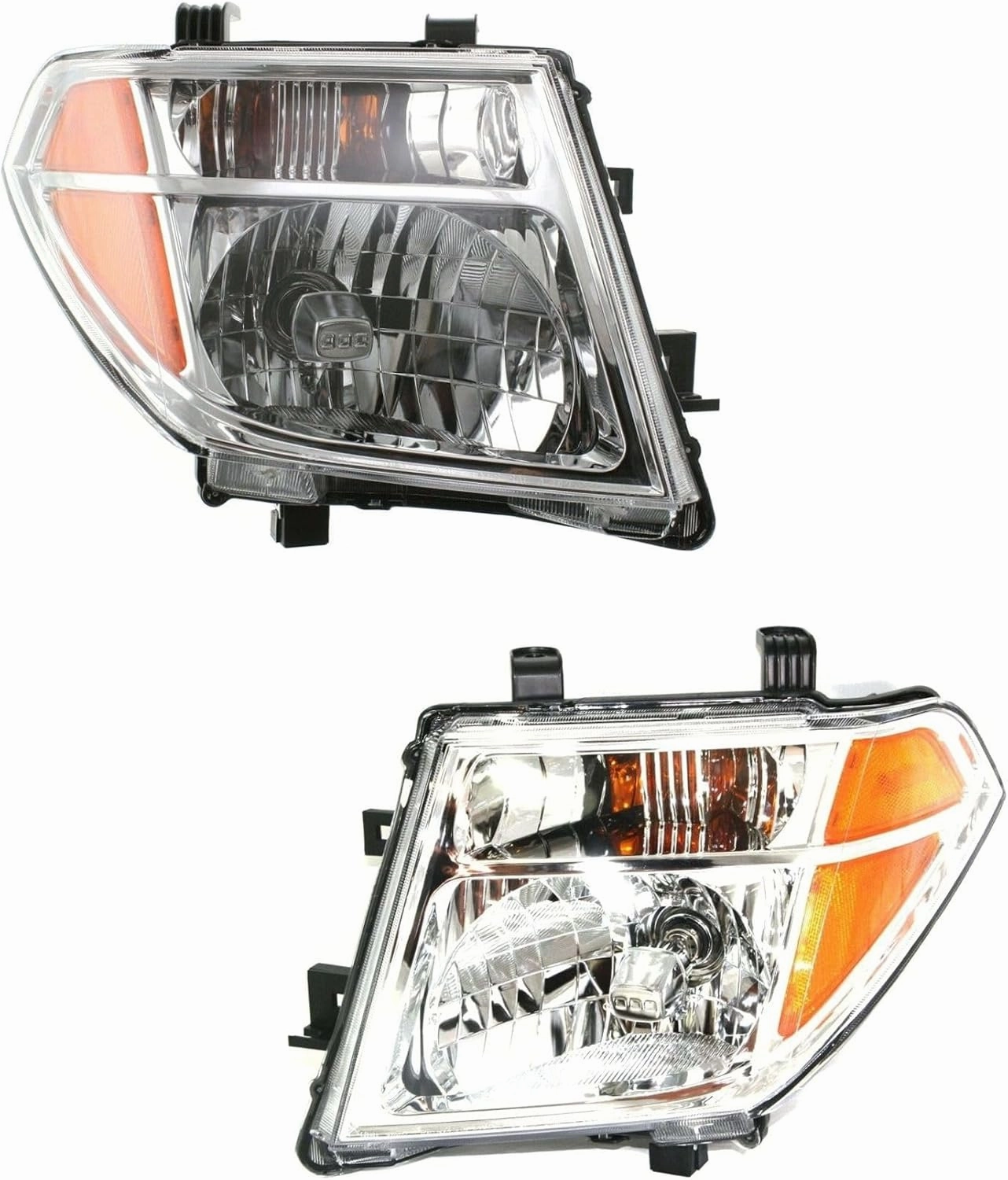 Headlight Set of 2 Driver & Passenger Side DOT Compatible with Nissan Frontier LE/Nismo Off-Road/SE/XE 05-08|Nissan Pathfinder LE/SE/SE Off-Road 05-07 & S 06-07 Crew Cab Extended Bulb